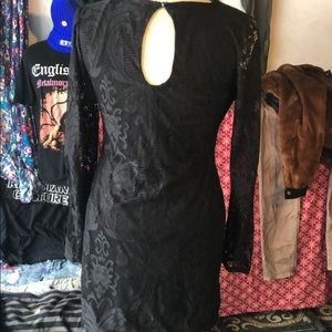 Charlotte Russe Dresses - Black Mesh Lace Criss Cross Lace Dress Charlotte Russe Dresses - Black Mesh Lace Criss Cross Lace Dress